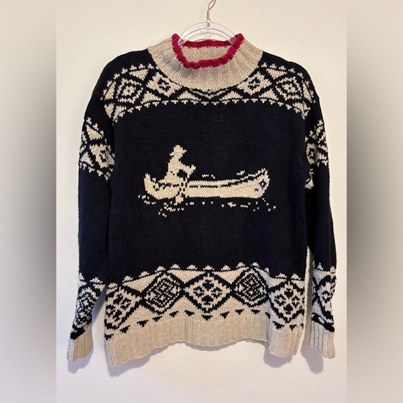 Ralph Lauren Sweaters - Vintage Lauren Ralph Lauren hand knit fair isle canoe mock neck sweater